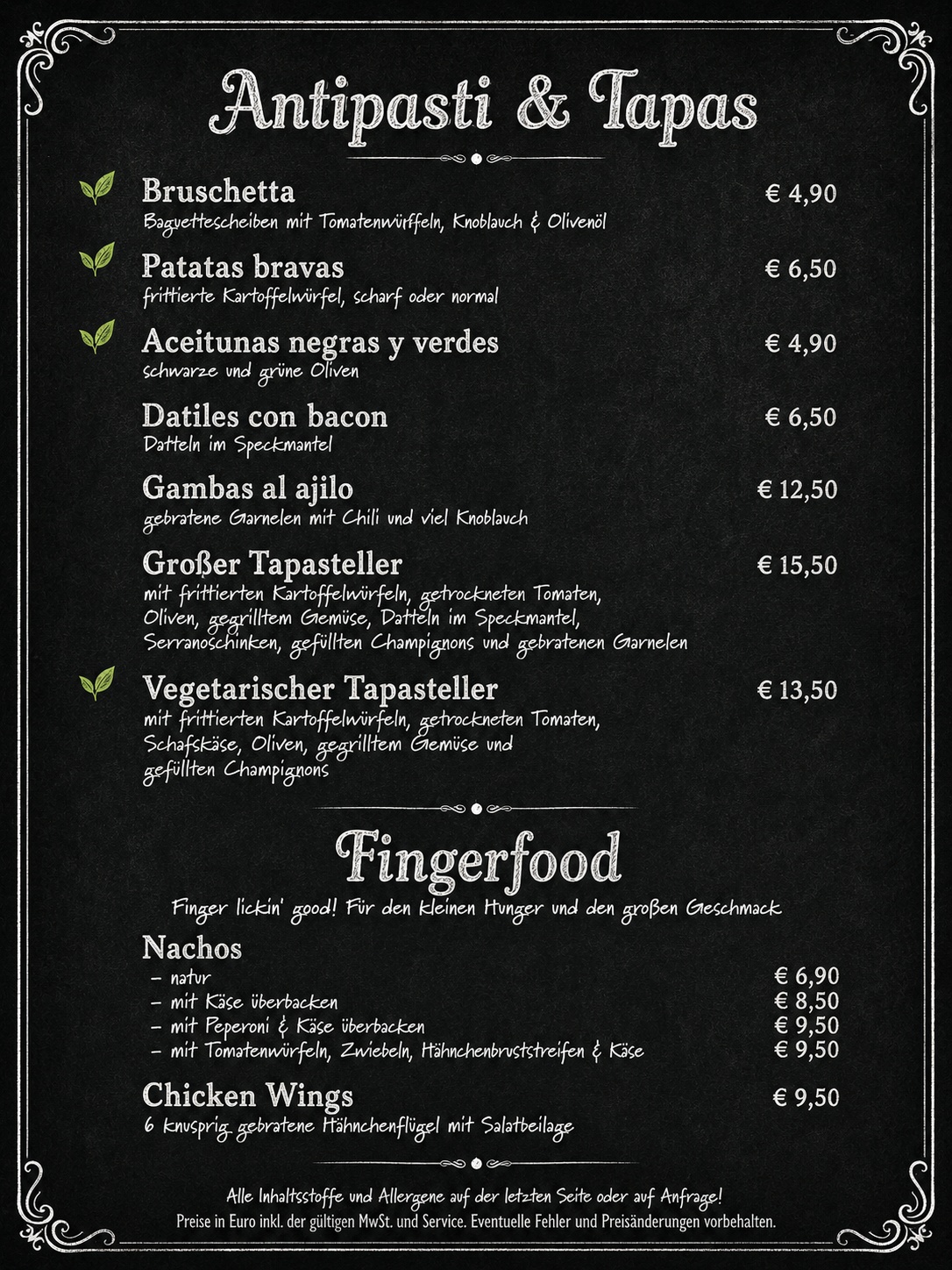 Antipasti und Tapas